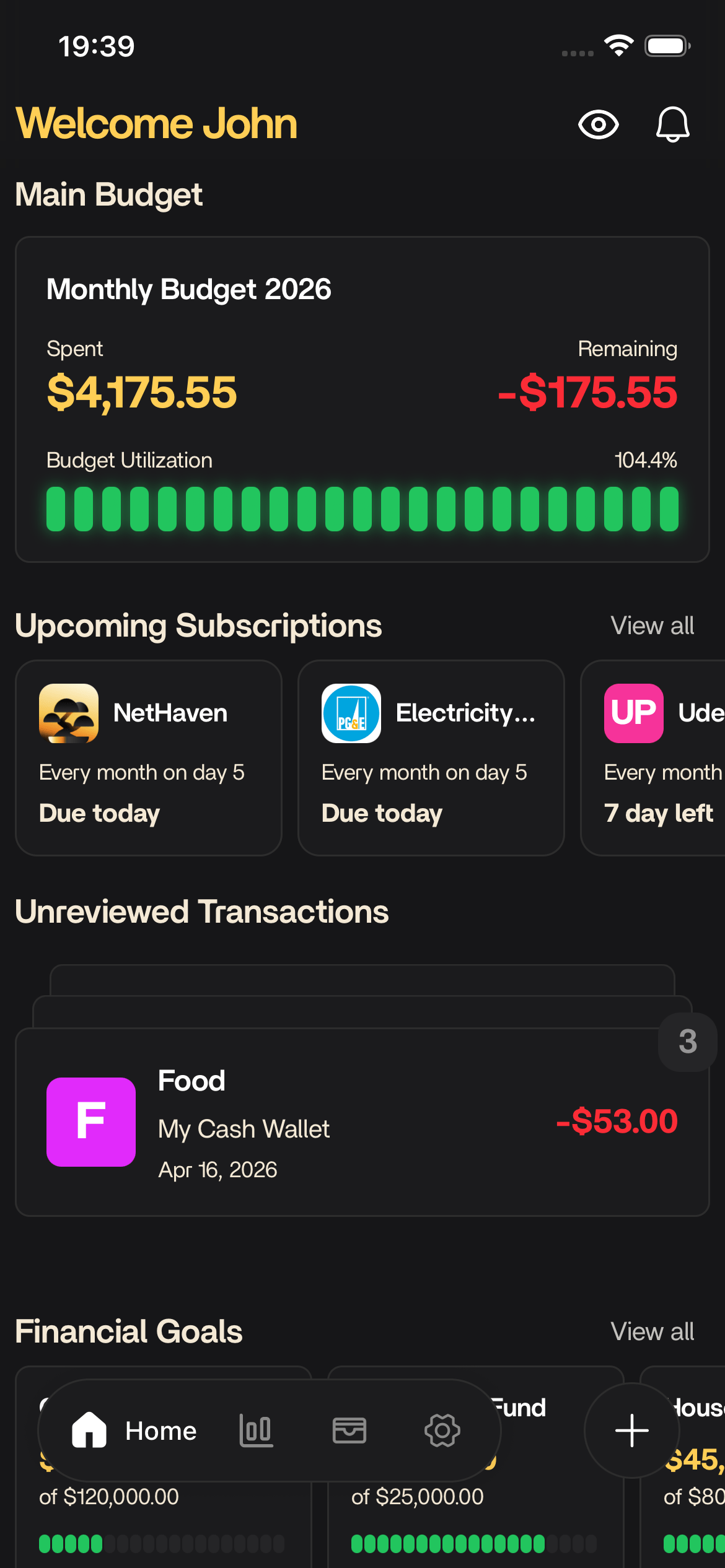 Nethaven portfolio dashboard on a mobile screen